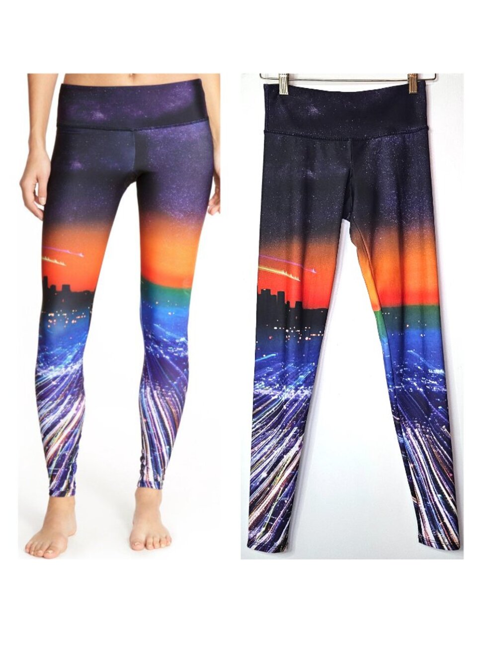 The Onzie Cityscape City of Angels Graphic Quick Drying Yoga Leggings Pants XS